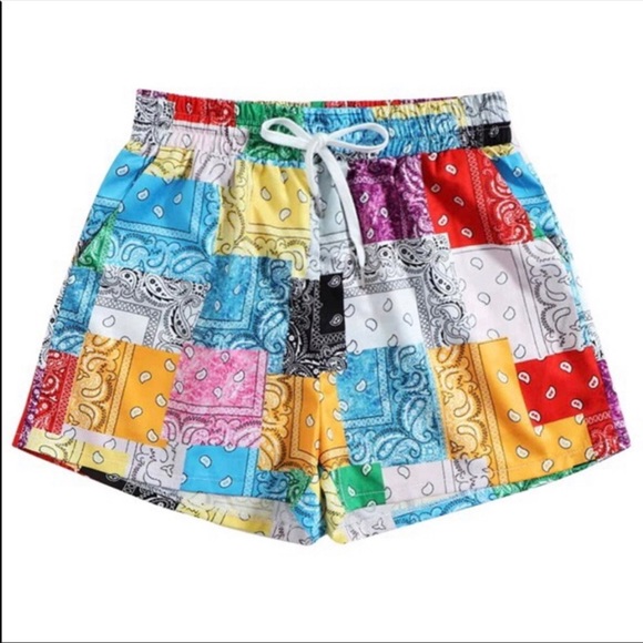 Pants - Paisley Patchwork Shorts Size L New